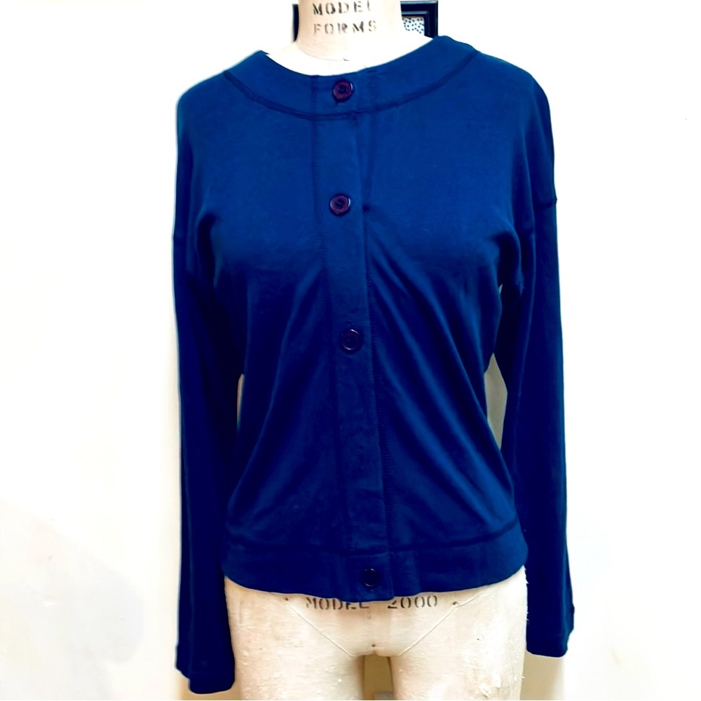 Kate Howard Navy Cotton Sweater Jacket